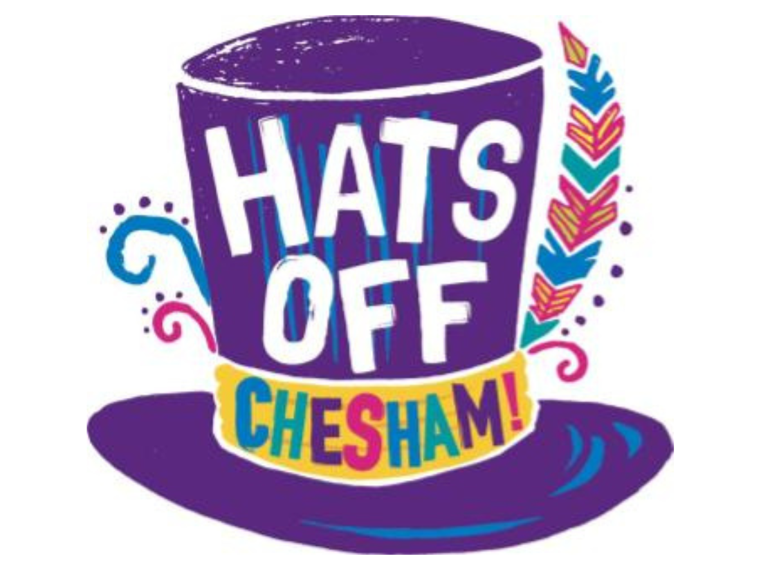 Cartoon hat with 'Hats off Chesham!'